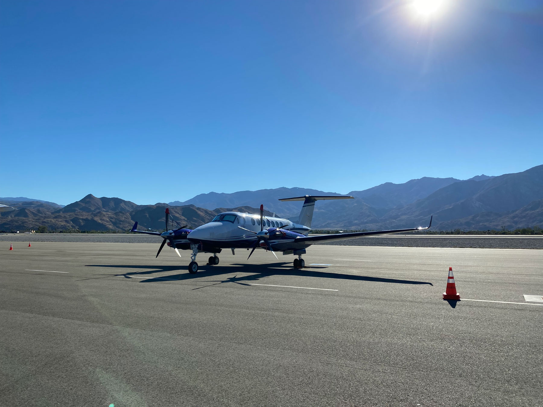 airplane in the mountains