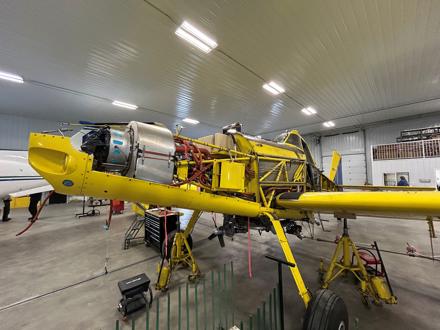 aircraft being maintained